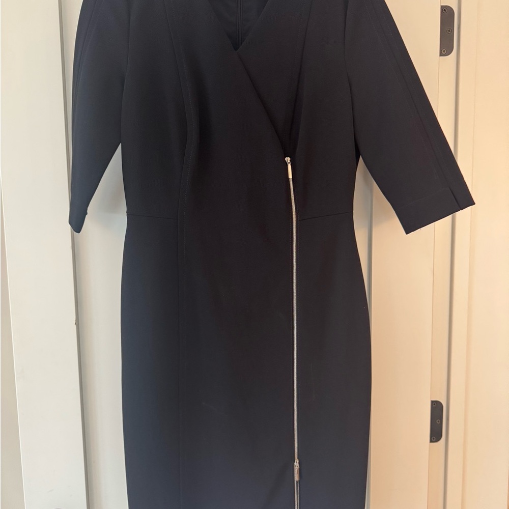 Boss Black Dress with Zipper Detail